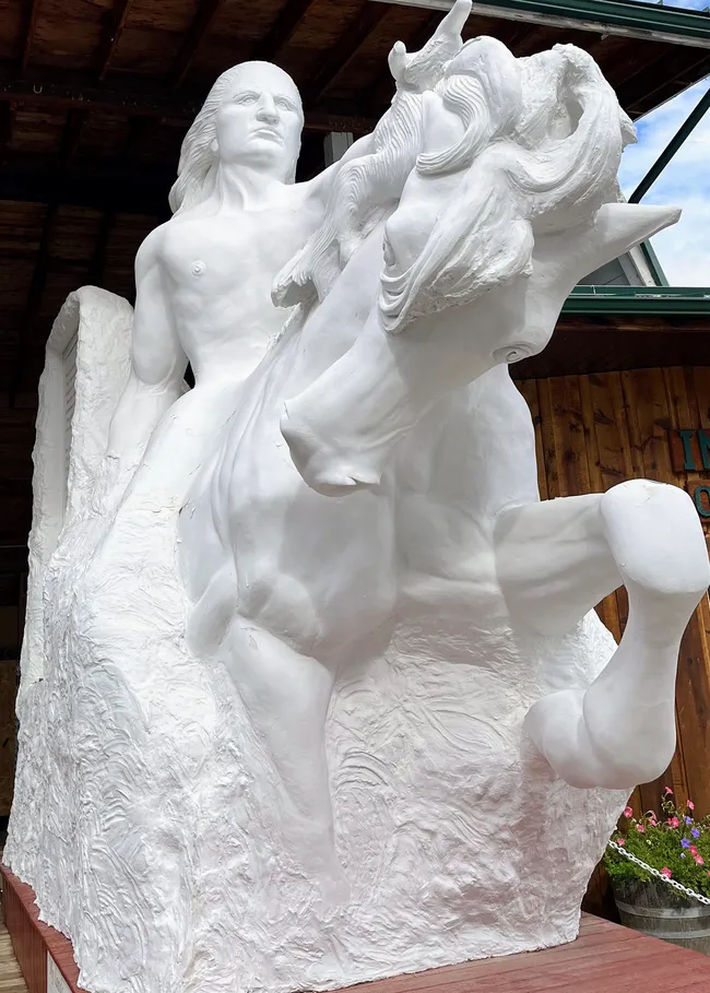 Close-up of sculpted model in visitor center