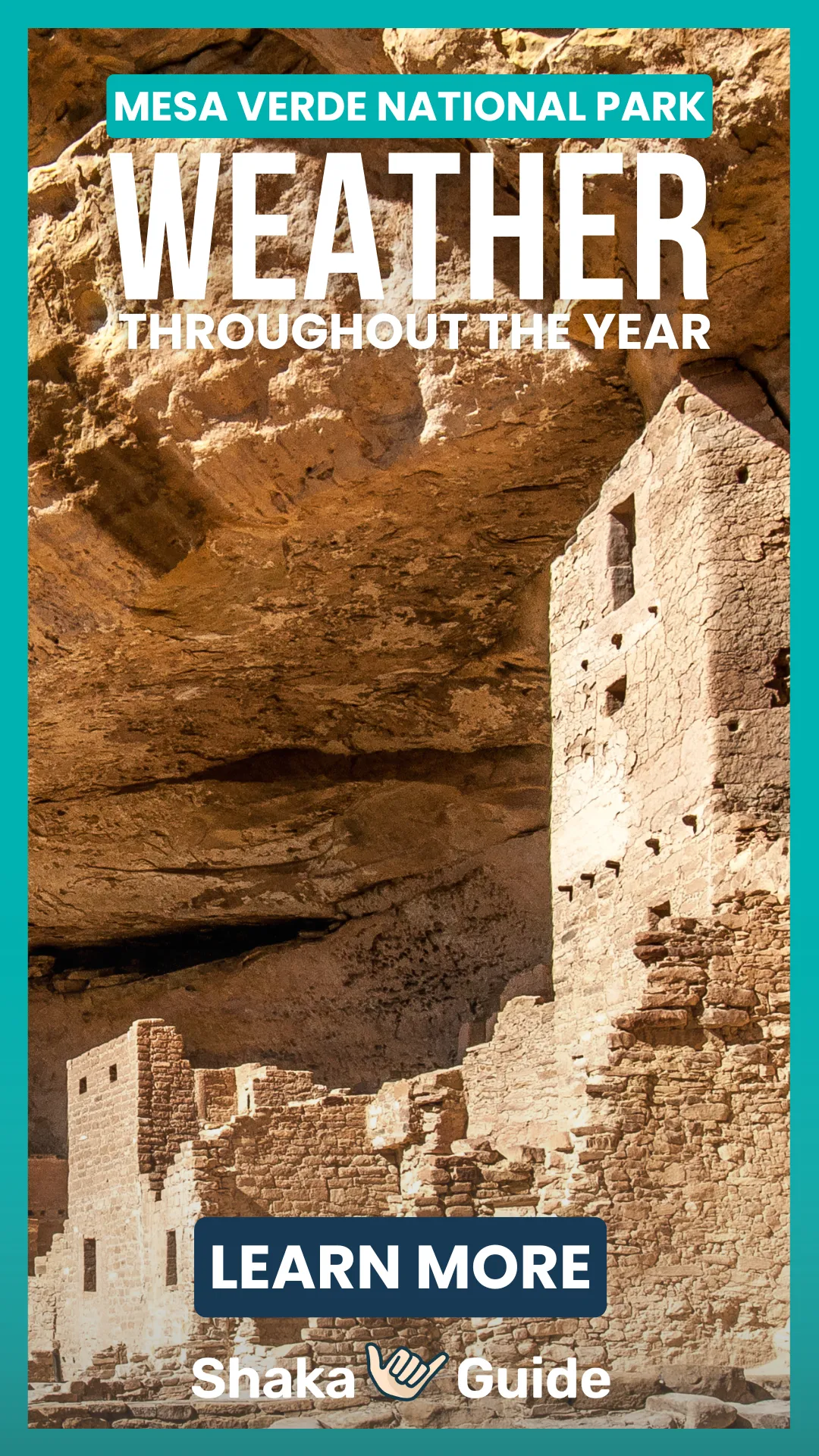 Weathered ancient cliff dwellings tucked beneath a massive sandstone overhang, bathed in warm golden sunlight.