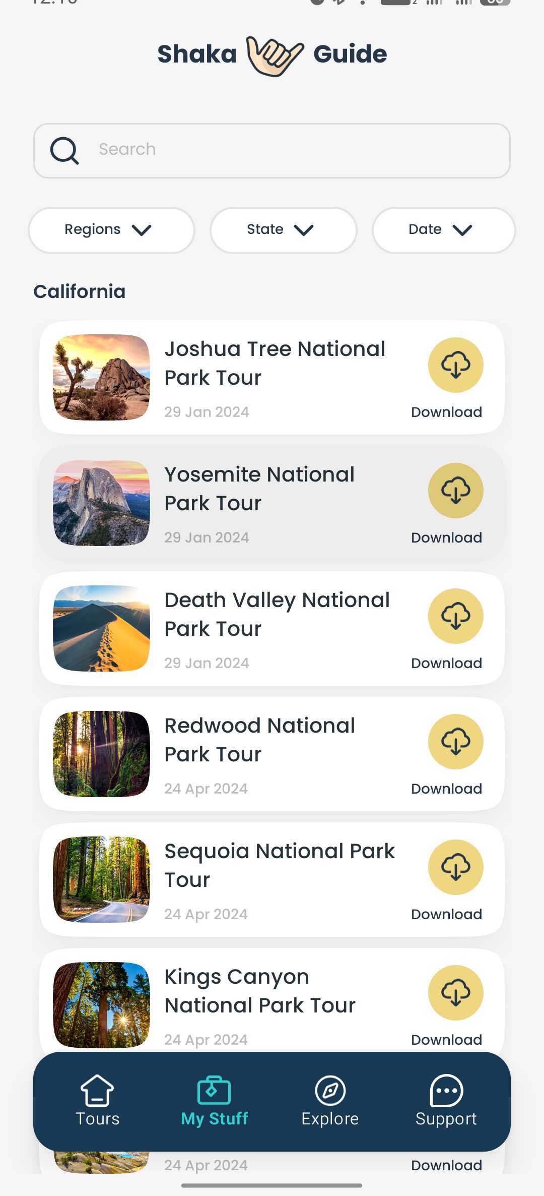 Check the My Stuff section and download your Shaka Guide tours before you go!