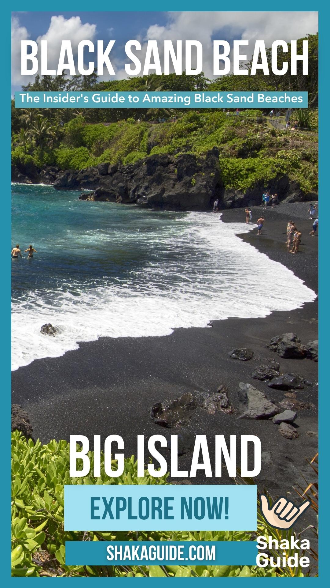 shakaguide pin about black sand beach