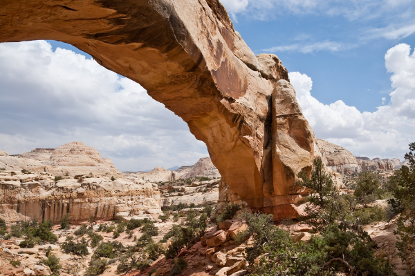 Capitol Dome and Hickman Bridge Capitol Reef Utah National Park