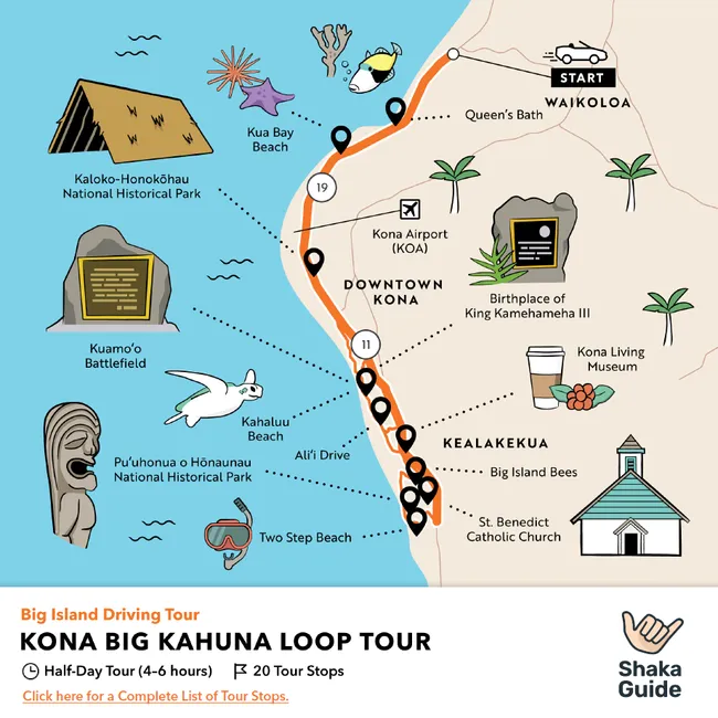 kona big kahuna tour map