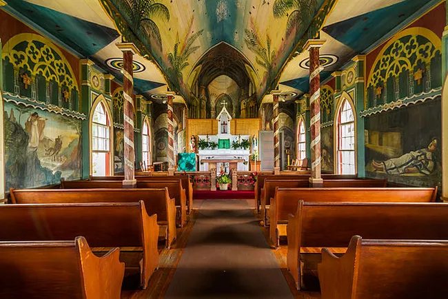 church with colorful interiors