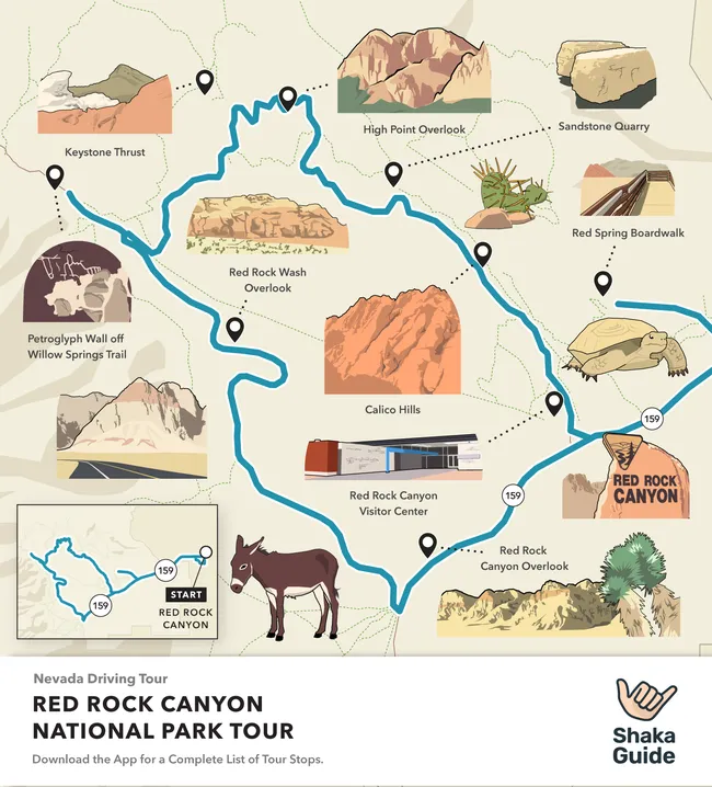 red orck canyon tour map