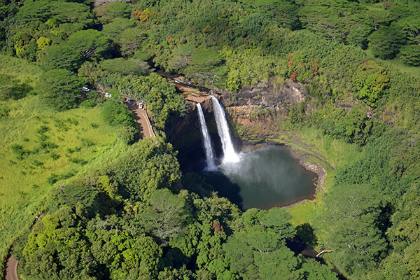 Wailua Falls, a stop on Shaka Guide's Wailua Valley and Waterfalls Tour