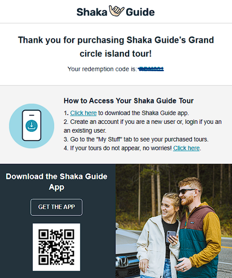 How to access your Shaka Guide tour after purchasing