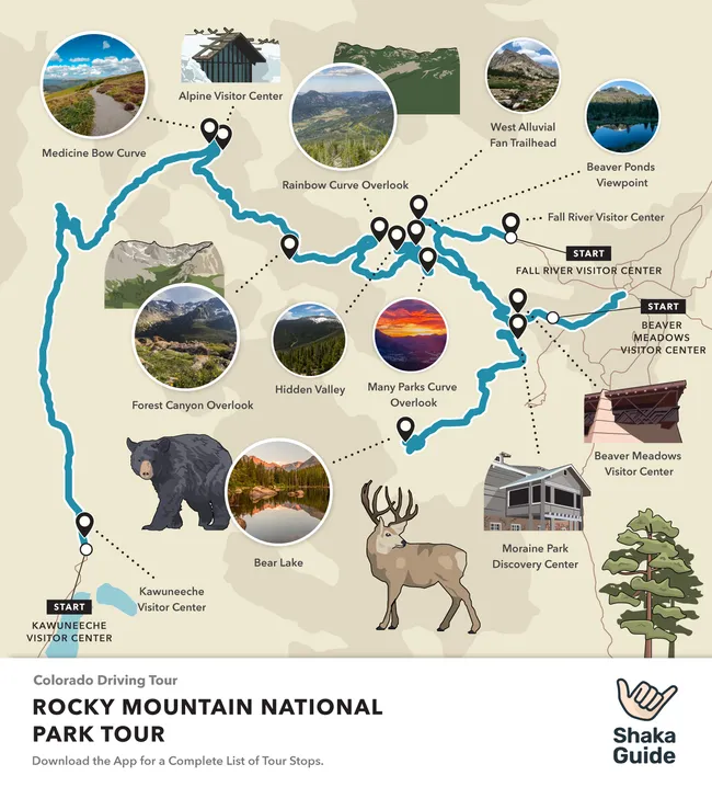 rocky mountain national park tour map 