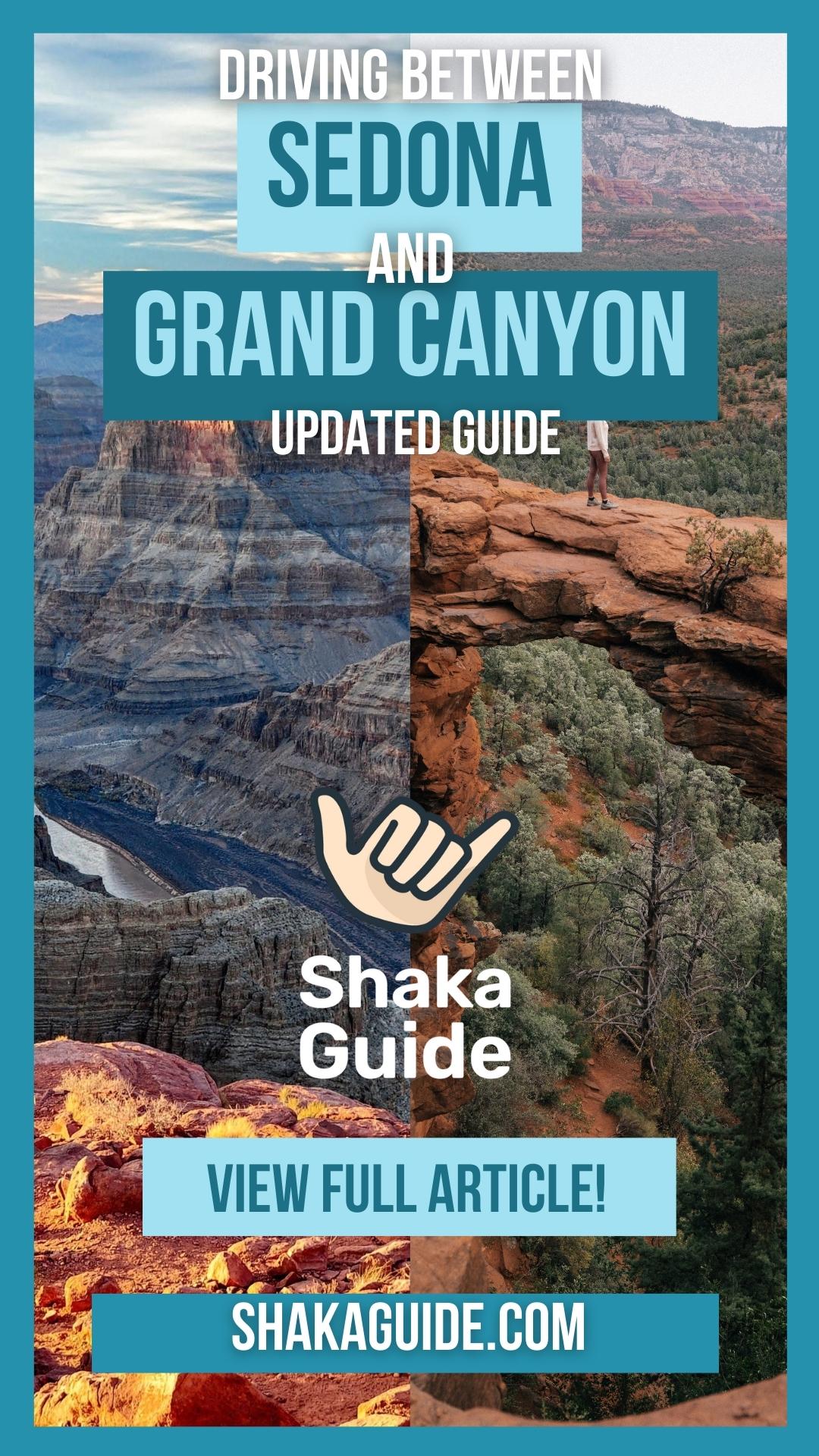 pinterest pin about driving between sedona and grand canyon