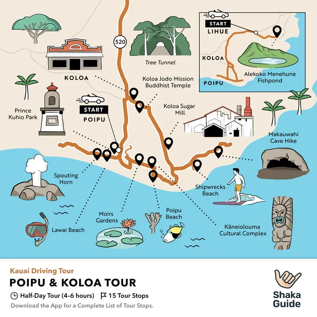 poipu and koloa tour stops