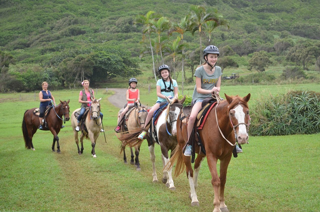 5 people on horseback