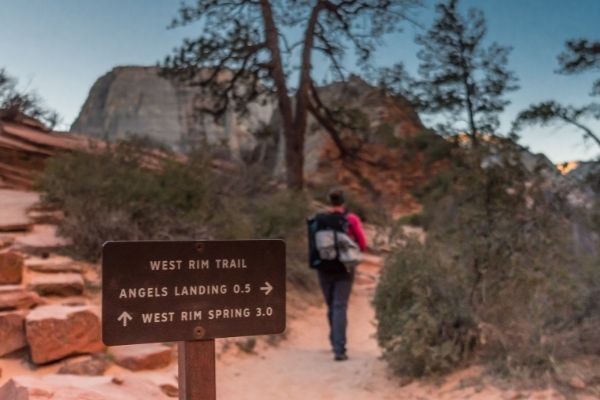 hikers Zion Utah 